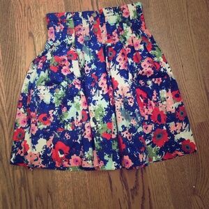 A-line floral skirt Anthropologie